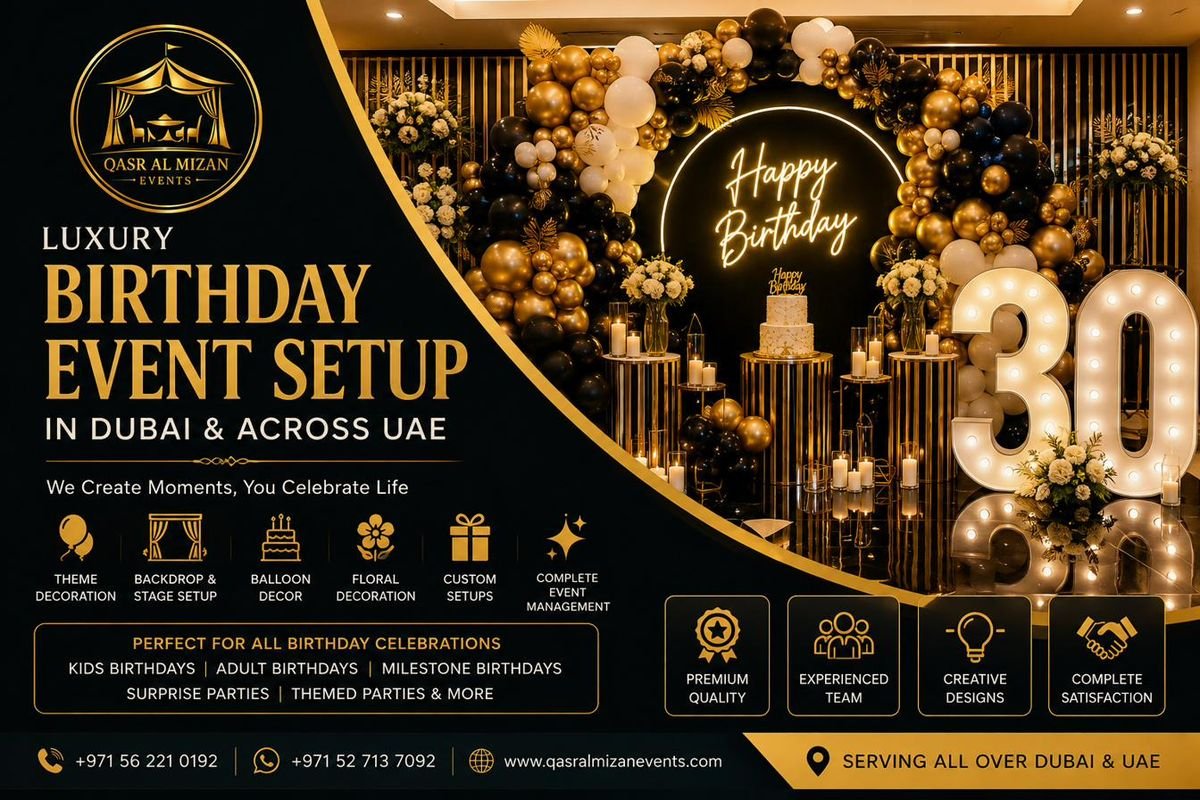 Luxury Birthday Event Setup in Dubai