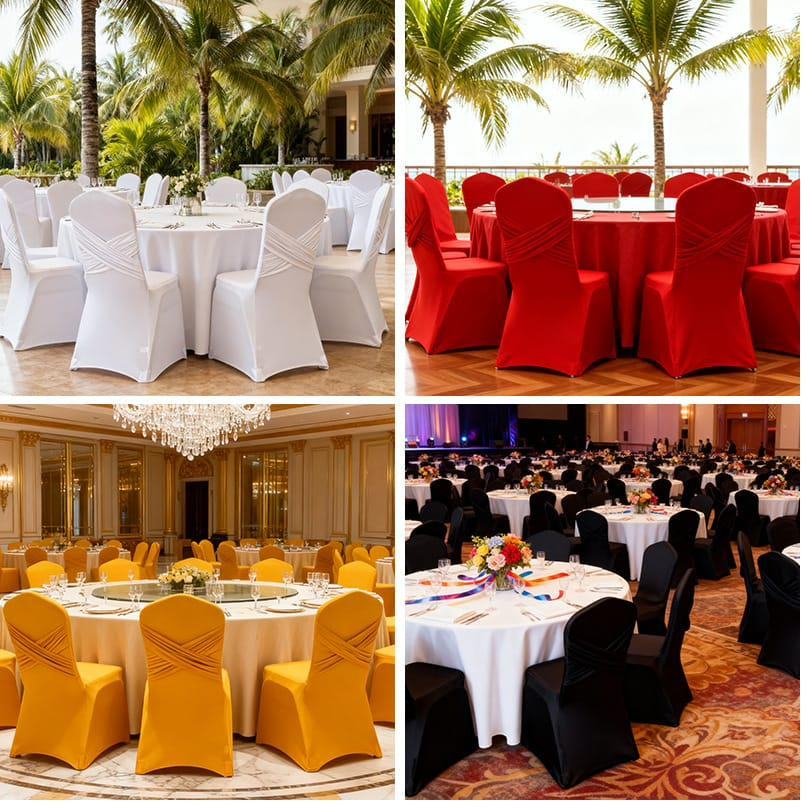 Chair cover colour options display